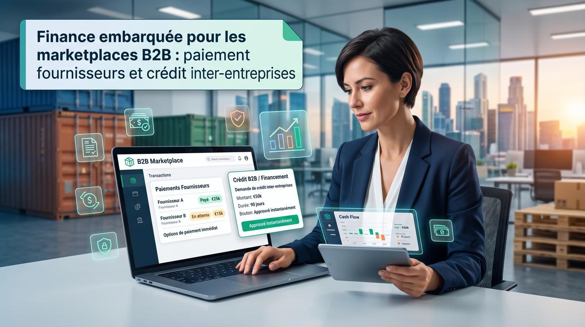 Finance embarquée pour les marketplaces B2B : paiement fournisseurs et crédit inter-entreprises